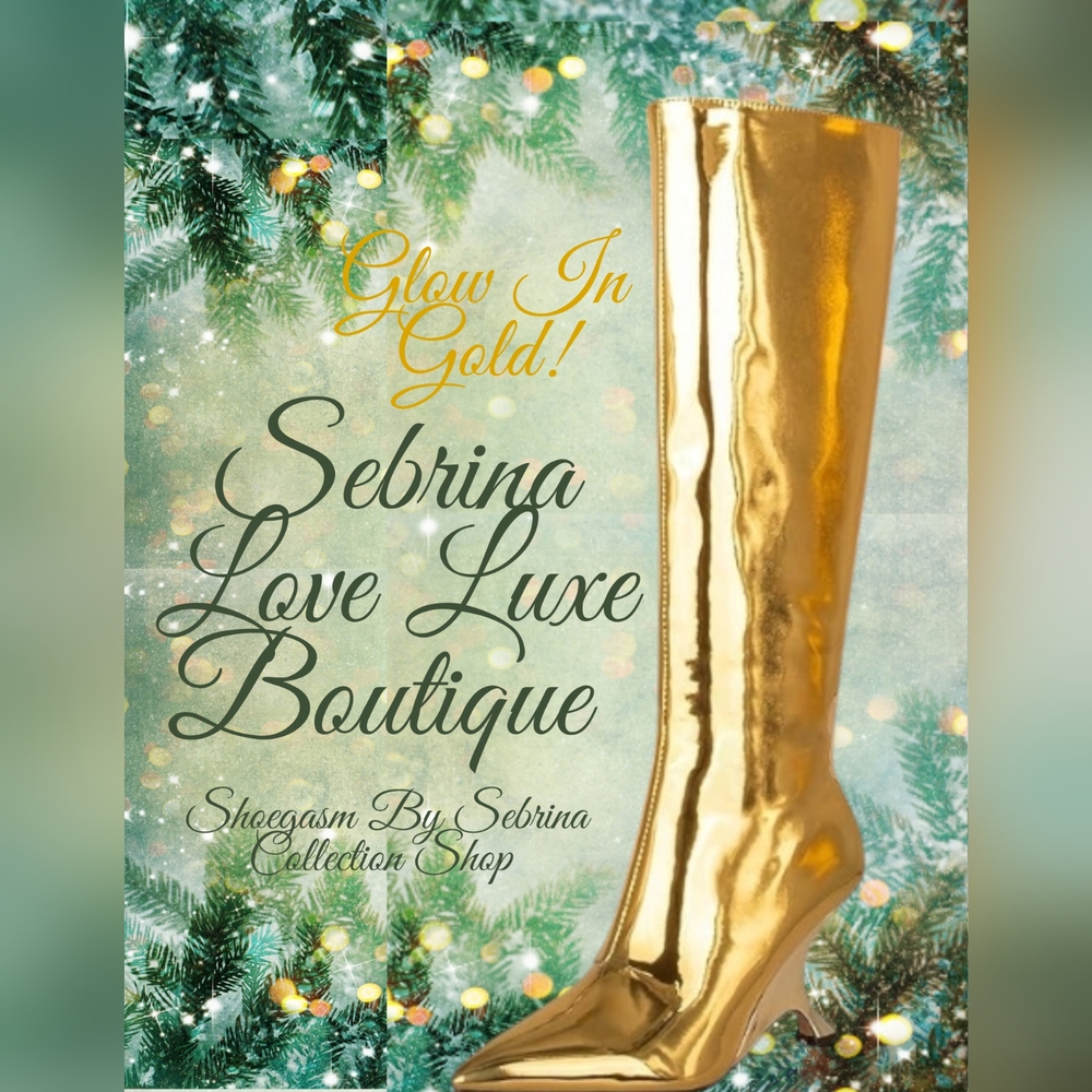 Sexy Metallic Gold Scoop Wedge Heels Knee Boots